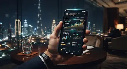 Fintech dashboard web application concept with charts and financial data on a laptop screen