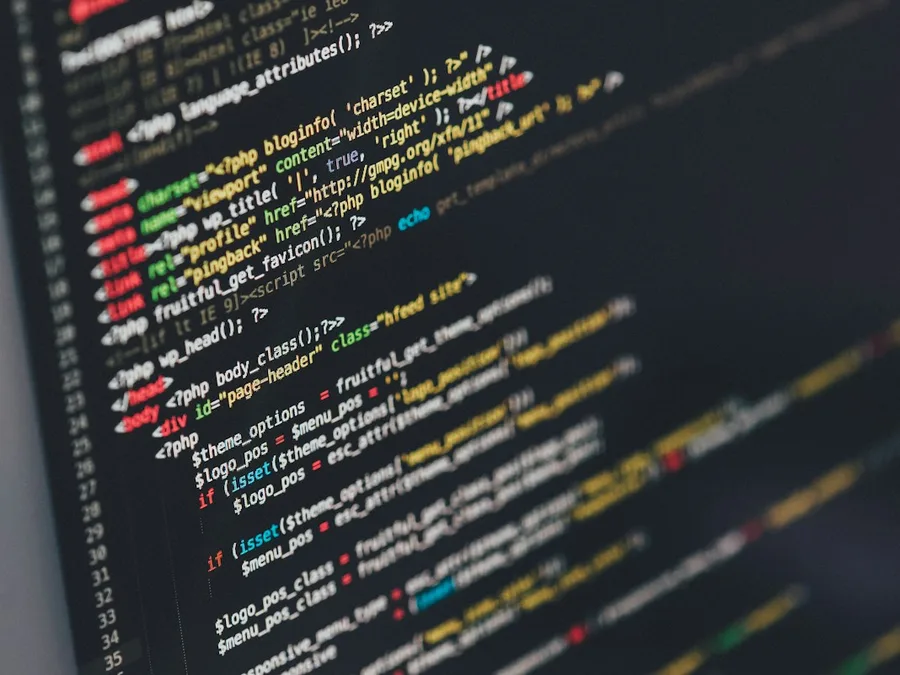 Close-up of custom code on a developer's screen