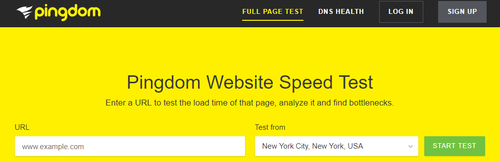Pingdom Website Speed Test